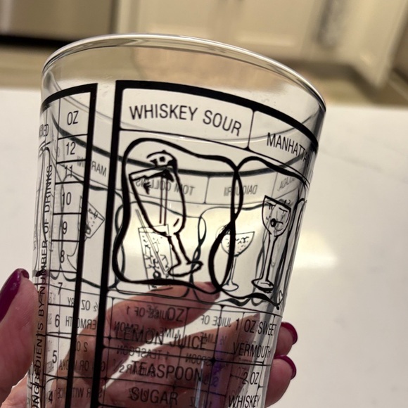 Cocktail Recipe Glass with Black Print - Picture 6 of 8